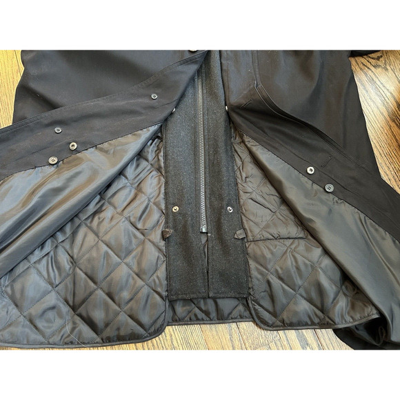 Lauren Ralph Lauren Size 48R Black Raincoat Coat Removable Quilted Lining - Picture 5 of 13